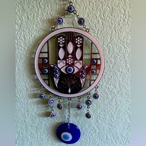 Unique hasama and evil eye wall decoration
